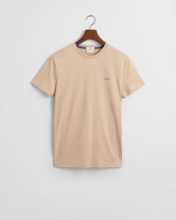 GANT CONTRAST LOGO SS T-SHIRT DRY SAND