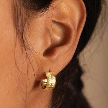 KL Ciana Waterproof Gold Snake Huggie Hoop Earrings